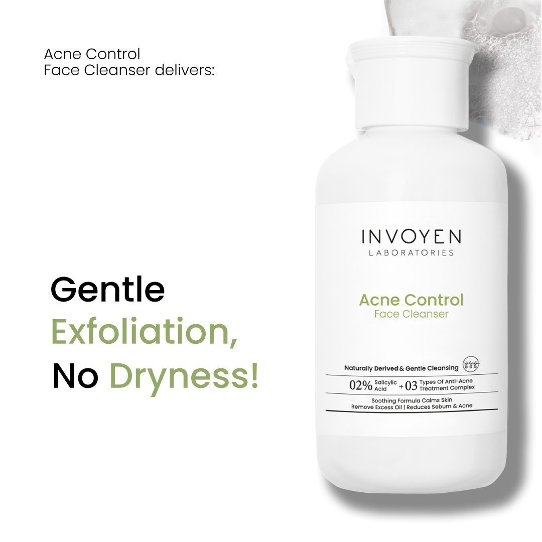 Invoyen Acne Control Face Cleanser with Salicylic Acid for effective acne treatment and pore cleansing